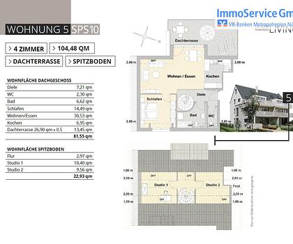 Letzte Einheit: 4-Zimmer-Maisonette-ETW inkl. Studio mit Süd-West-Dachterrasse in KFW 40 Standard!