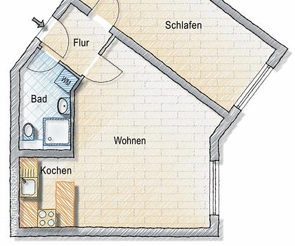 Pfiffige Citywohnung als
Kapitalanlage ... oder Eigenbezug ...