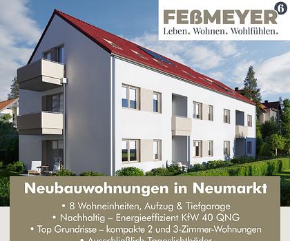 FEßMEYER6
Leben. Wohnen. Wohlfühlen.
Neue 3-Zi.-Wohnung (Nr. 1)
in kleiner Wohnanlage von Neumarkt