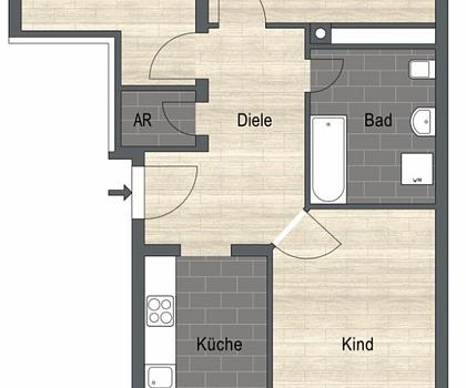 Barrierefrei ...
3- Zimmer- Wohnung mit Süd- Balkon und KFZ- Stellplatz
