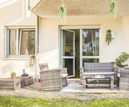 Erdgeschosswohnung mit Terrasse und Tiefgaragenstellplatz in bevorzugter Wohnlage von Schweinfurt