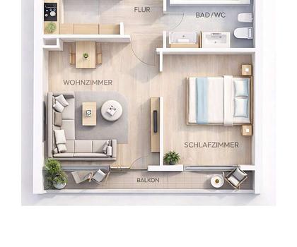 Attraktive 2-Zimmer in Nürnberg mit Balkon und Blick über die Stadt